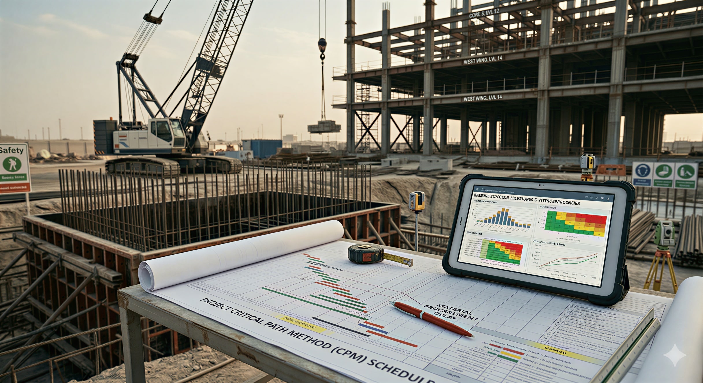 صورة توضيحية لمحتوى مقال الجدولة والتحكم بالمشروع
